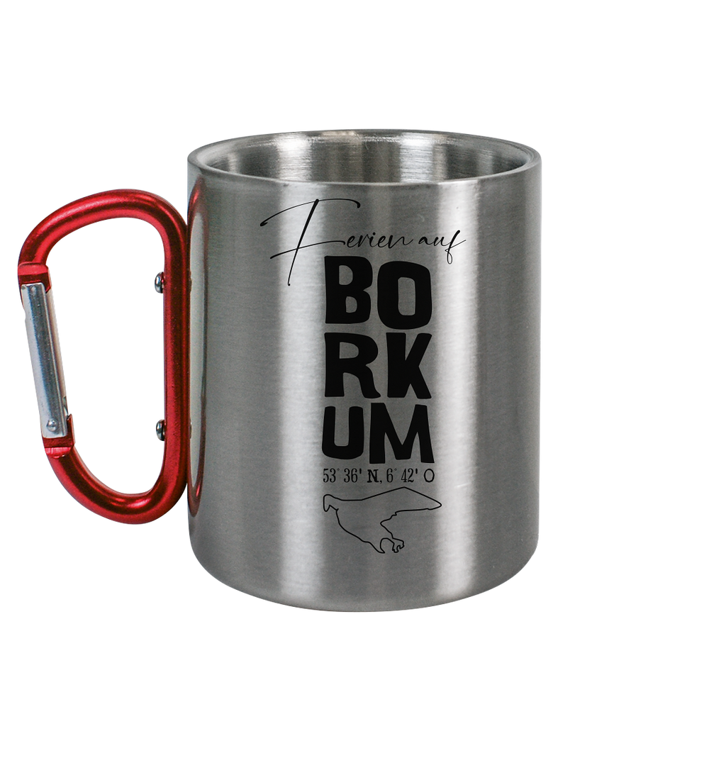 Ferien auf Borkum - Edelstahl Tasse