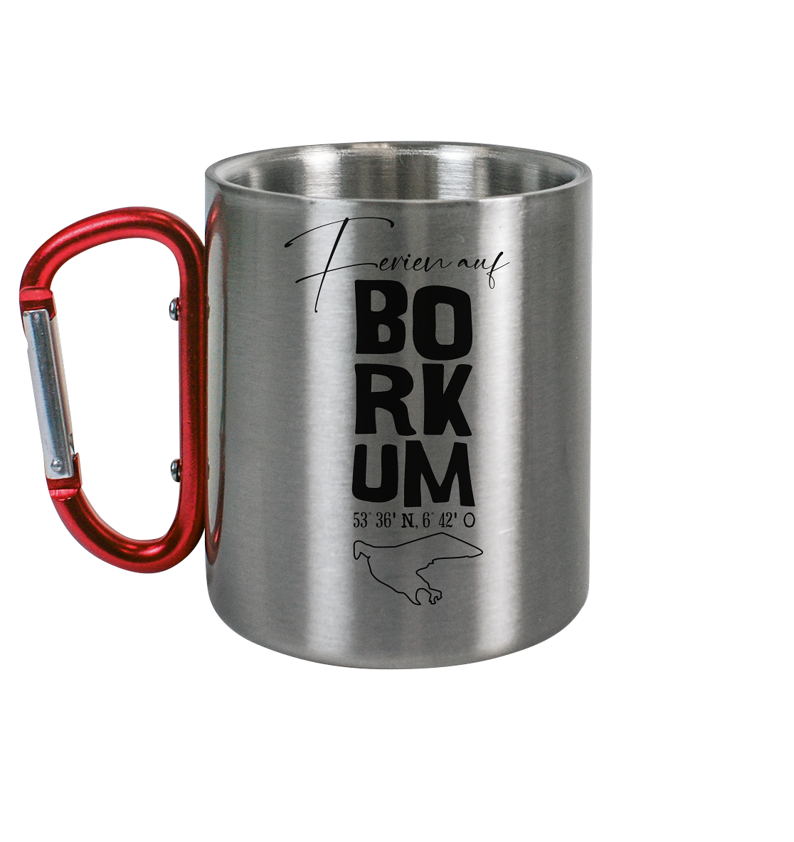 Ferien auf Borkum - Edelstahl Tasse