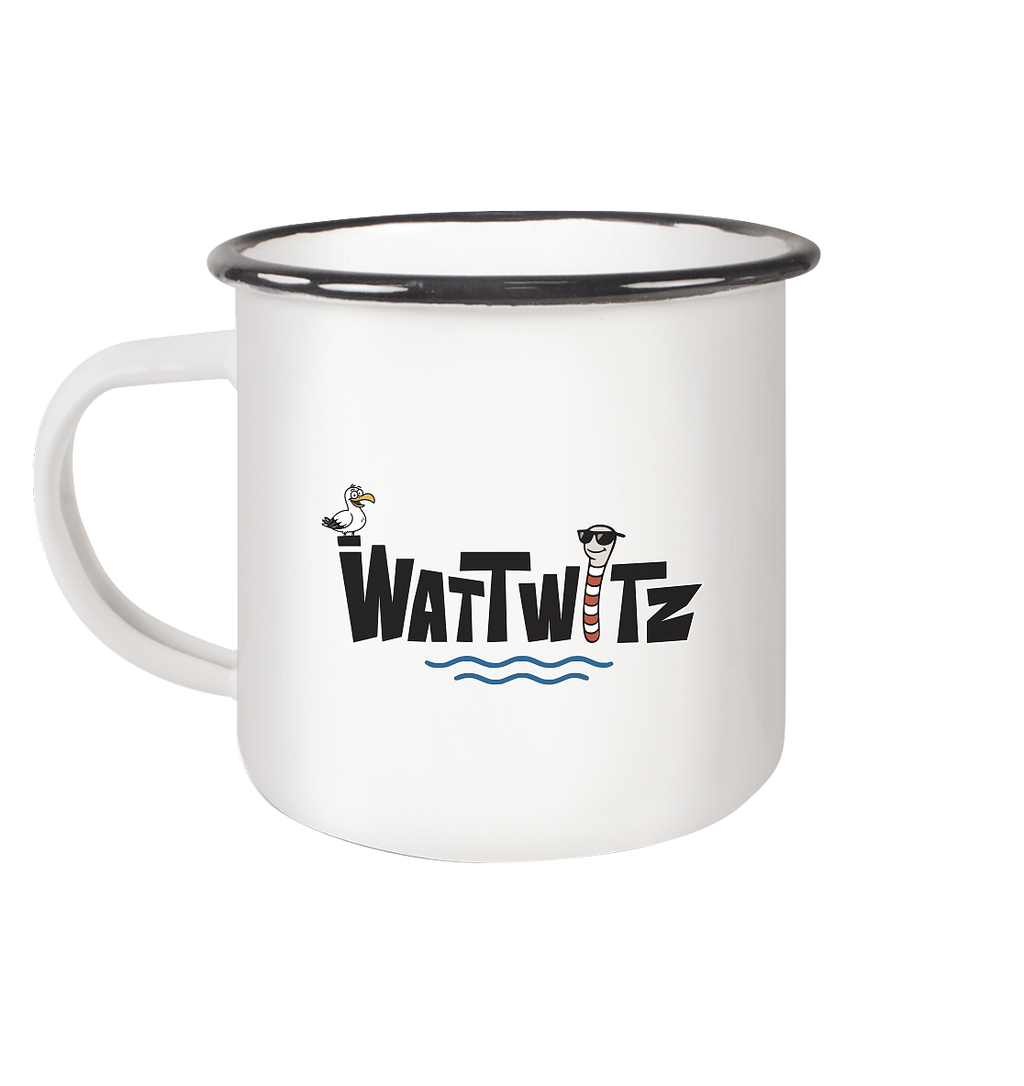 Watt`n Roll, Ebbe-Rock meets Schlick-Attack - Emaille Tasse (Black)