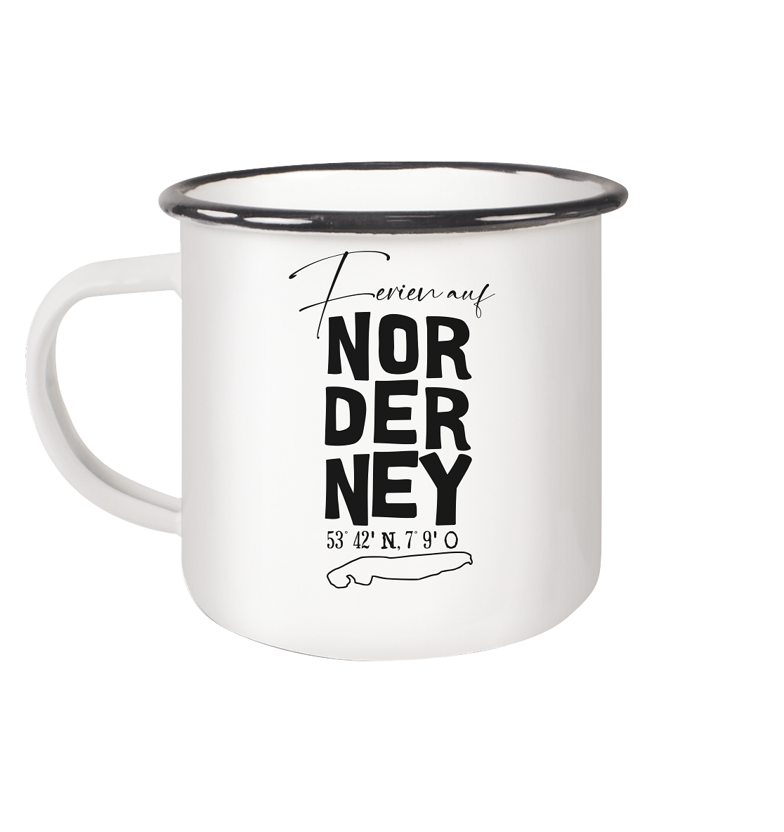 Ferien auf Norderney - Emaille Tasse (Black)