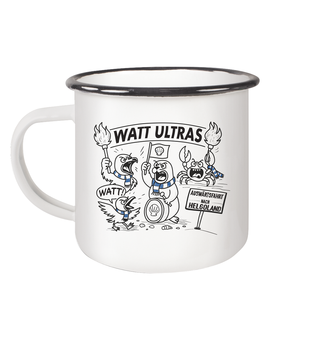 Watt Ultras - Emaille Tasse (Black)