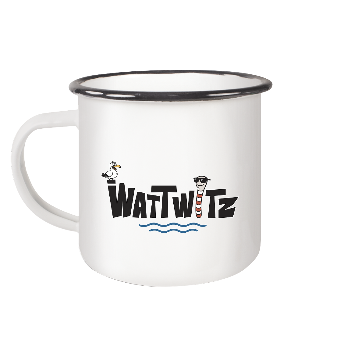 Watt chillst du so aggresiv? - Emaille Tasse (Black)