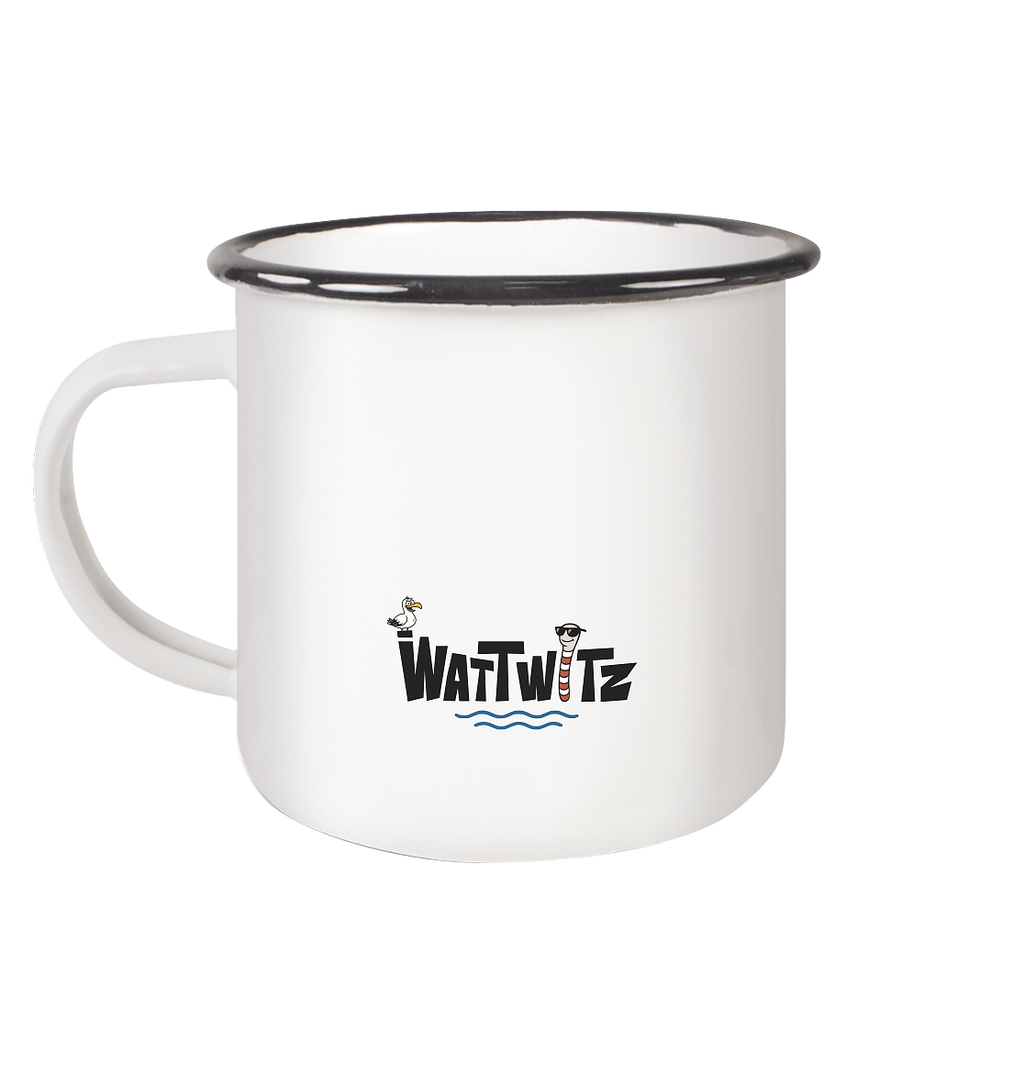 Sea Life Balance - Emaille Tasse (Black)