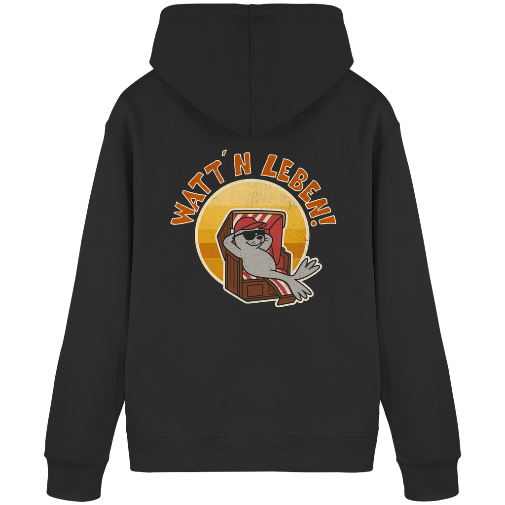 Watt´n Leben! Retro-Design Chill-Robbe im Strandkorb - Organic Basic Hoodie