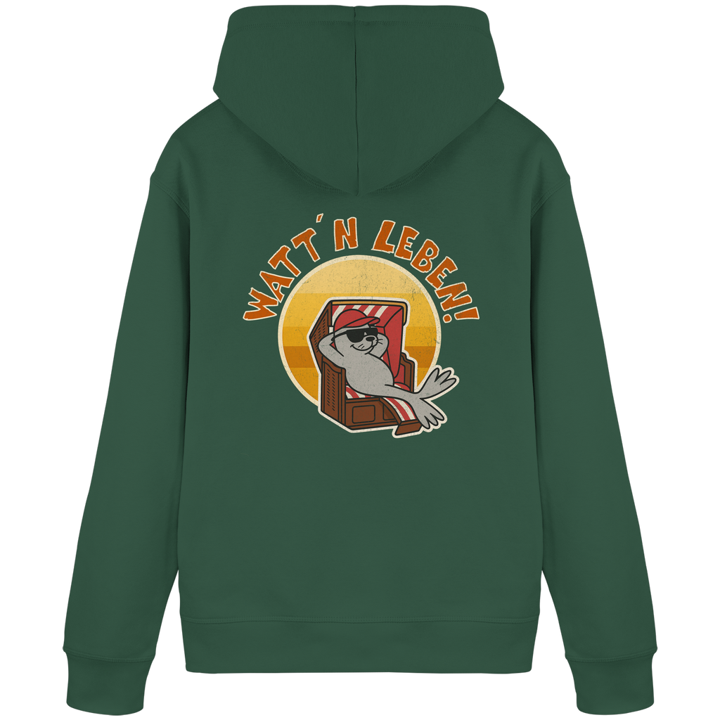 Watt´n Leben! Retro-Design Chill-Robbe im Strandkorb - Organic Basic Hoodie