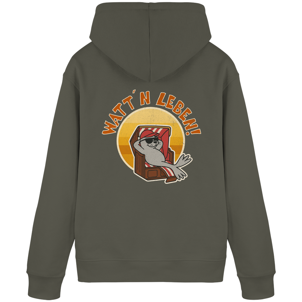Watt´n Leben! Retro-Design Chill-Robbe im Strandkorb - Organic Basic Hoodie