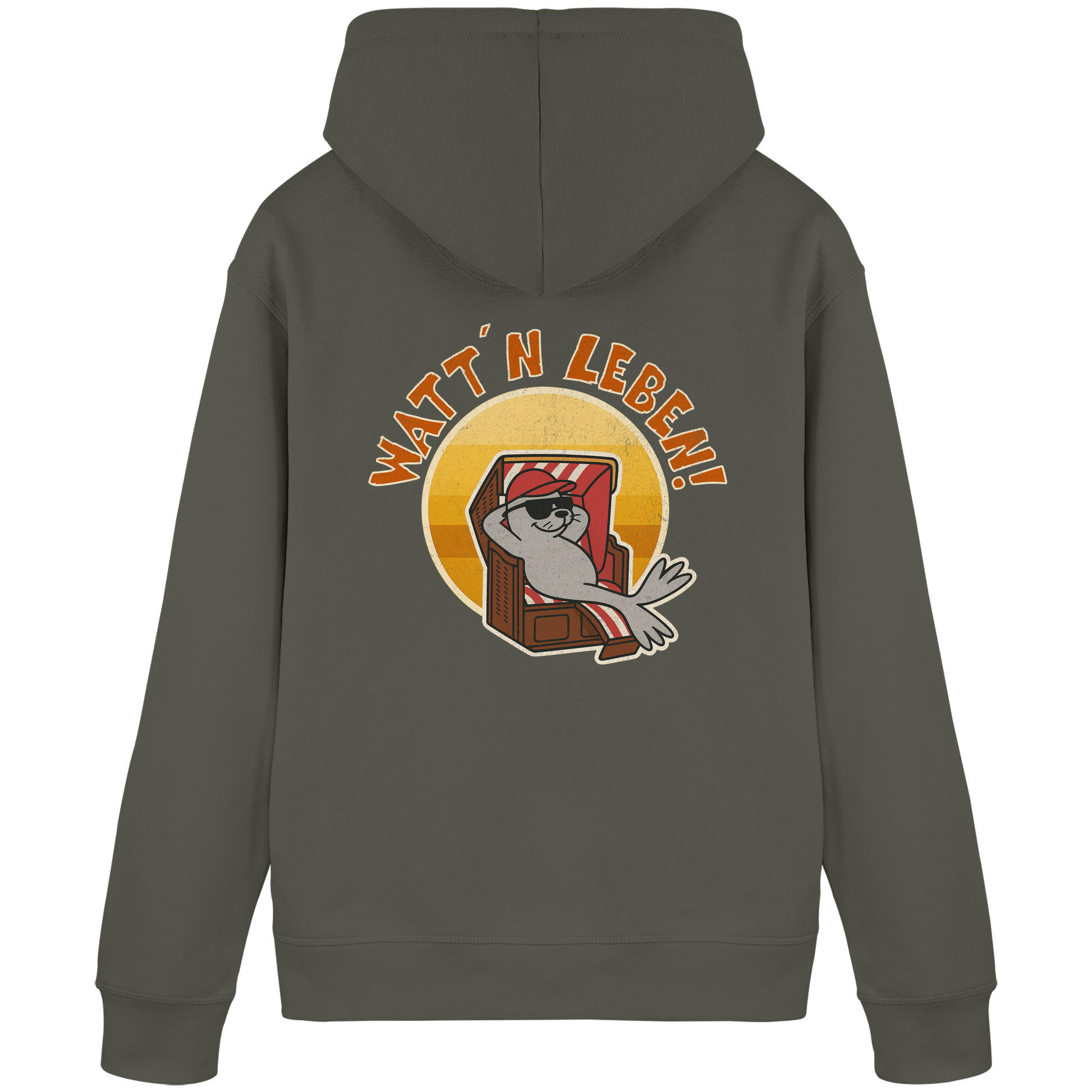 Watt´n Leben! Retro-Design Chill-Robbe im Strandkorb - Organic Basic Hoodie