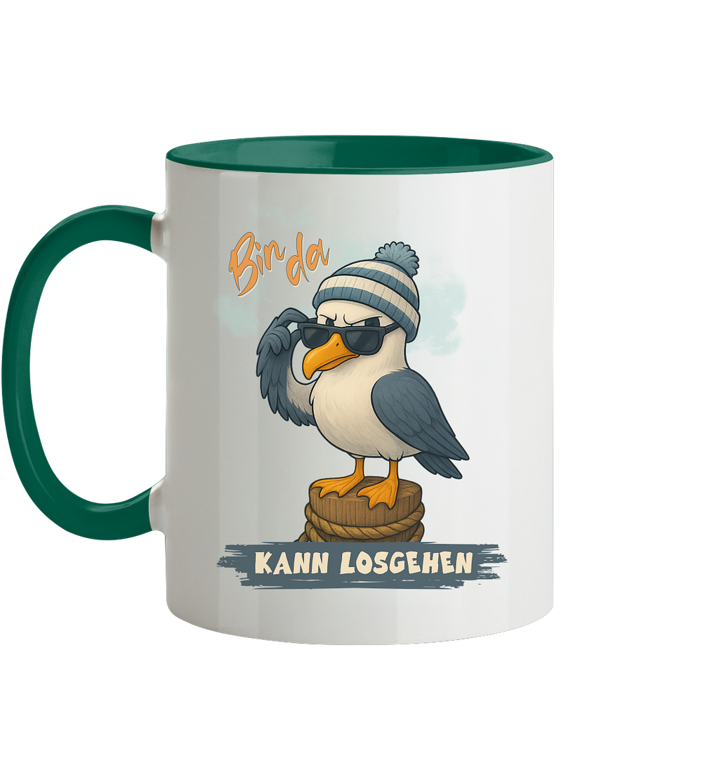 Bin da - kann losgehen - Tasse zweifarbig