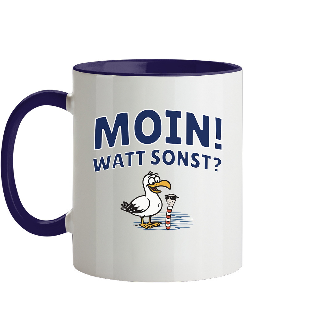 Moin! Watt Sonst? - Tasse zweifarbig