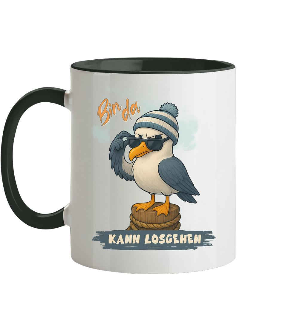 Bin da - kann losgehen - Tasse zweifarbig