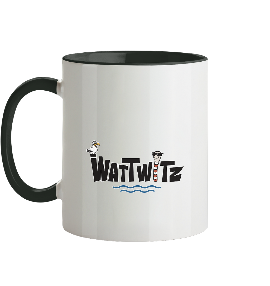 Watt´n Leben! Retro-Design Chill-Robbe im Strandkorb - Tasse zweifarbig