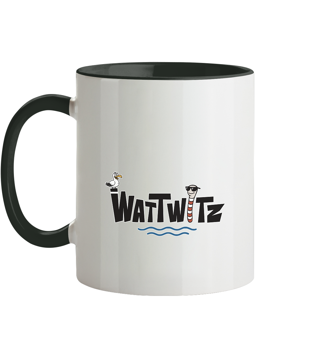 Watt´n Leben! Retro-Design Chill-Robbe im Strandkorb - Tasse zweifarbig