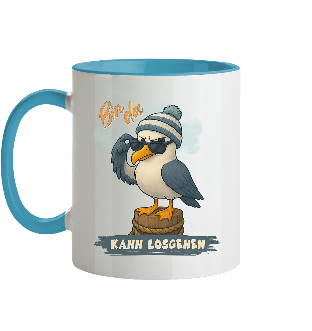 Bin da - kann losgehen - Tasse zweifarbig