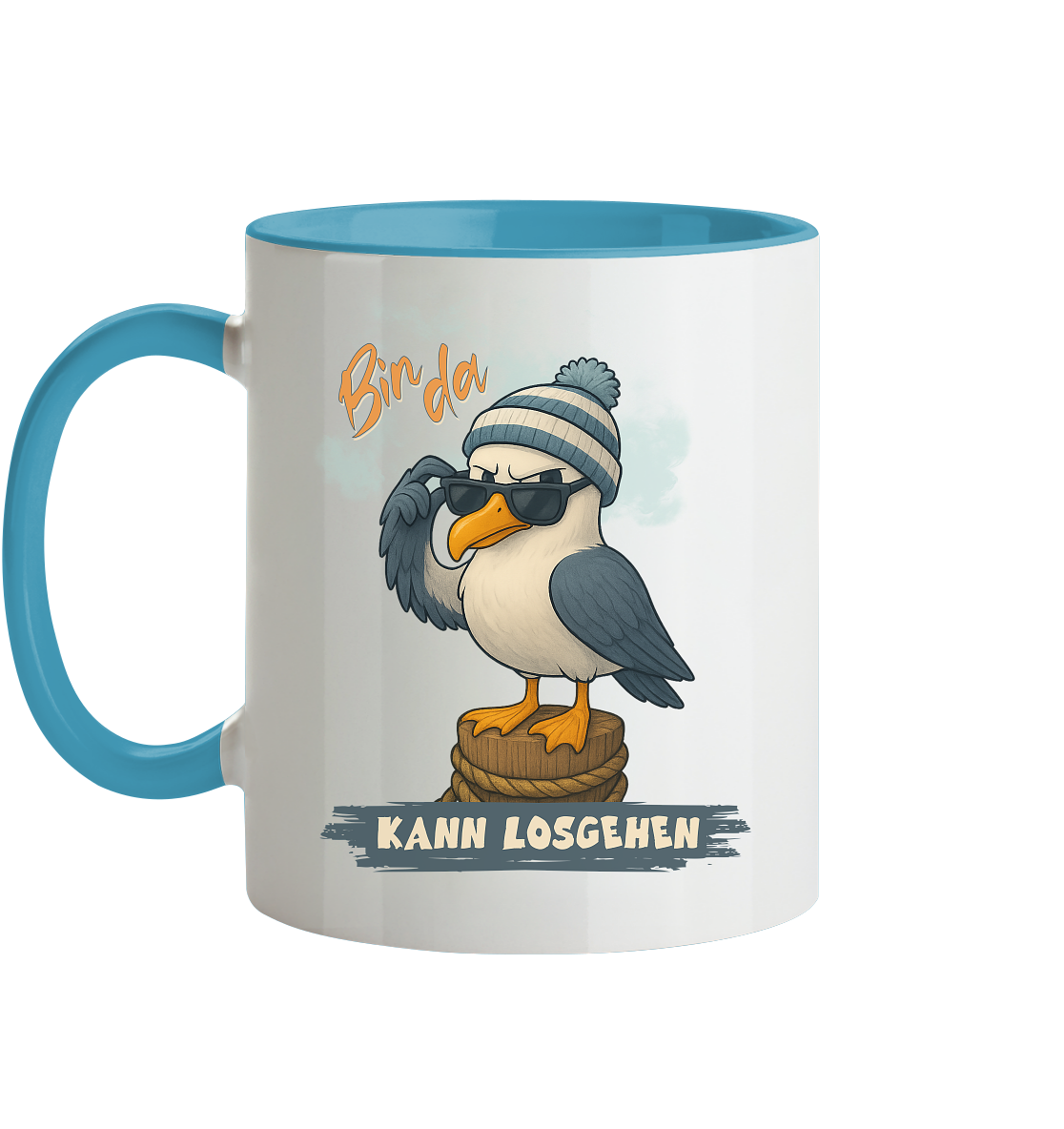 Bin da - kann losgehen - Tasse zweifarbig