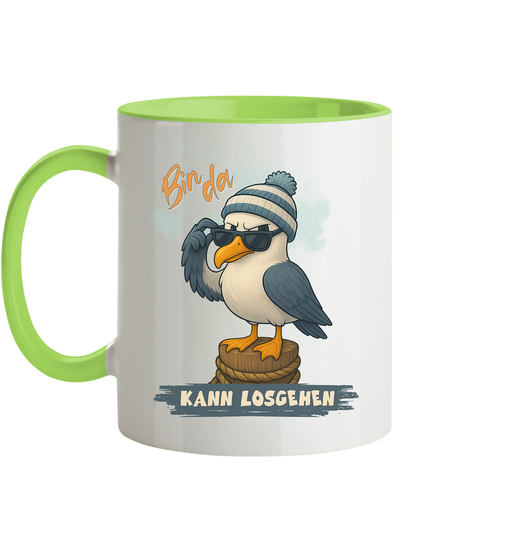 Bin da - kann losgehen - Tasse zweifarbig