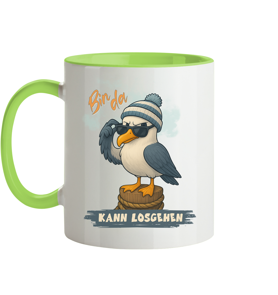 Bin da - kann losgehen - Tasse zweifarbig