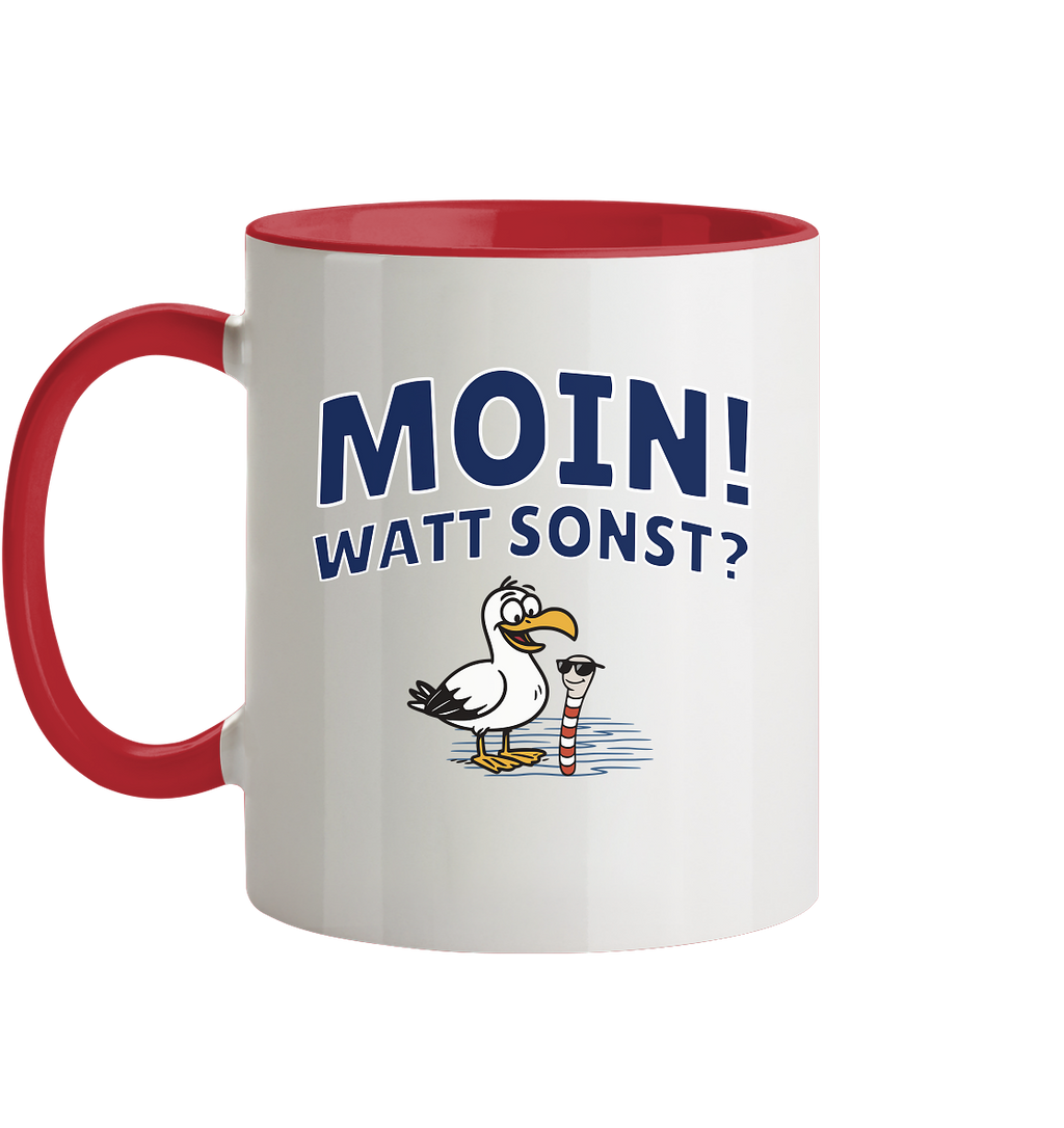 Moin! Watt Sonst? - Tasse zweifarbig