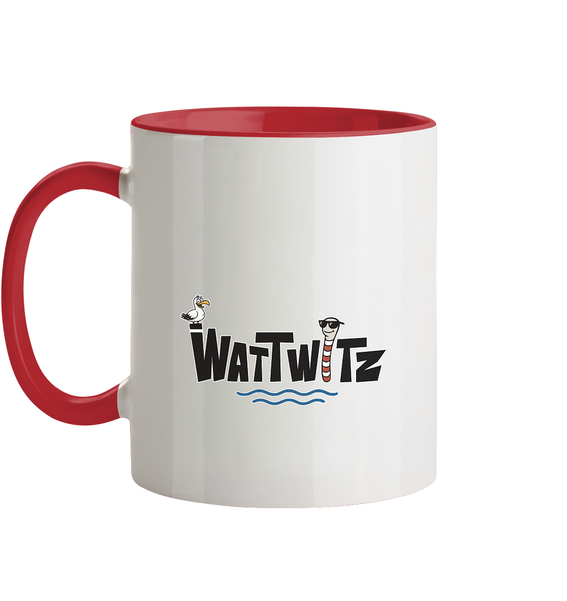 Watt´n Leben! Retro-Design Chill-Robbe im Strandkorb - Tasse zweifarbig