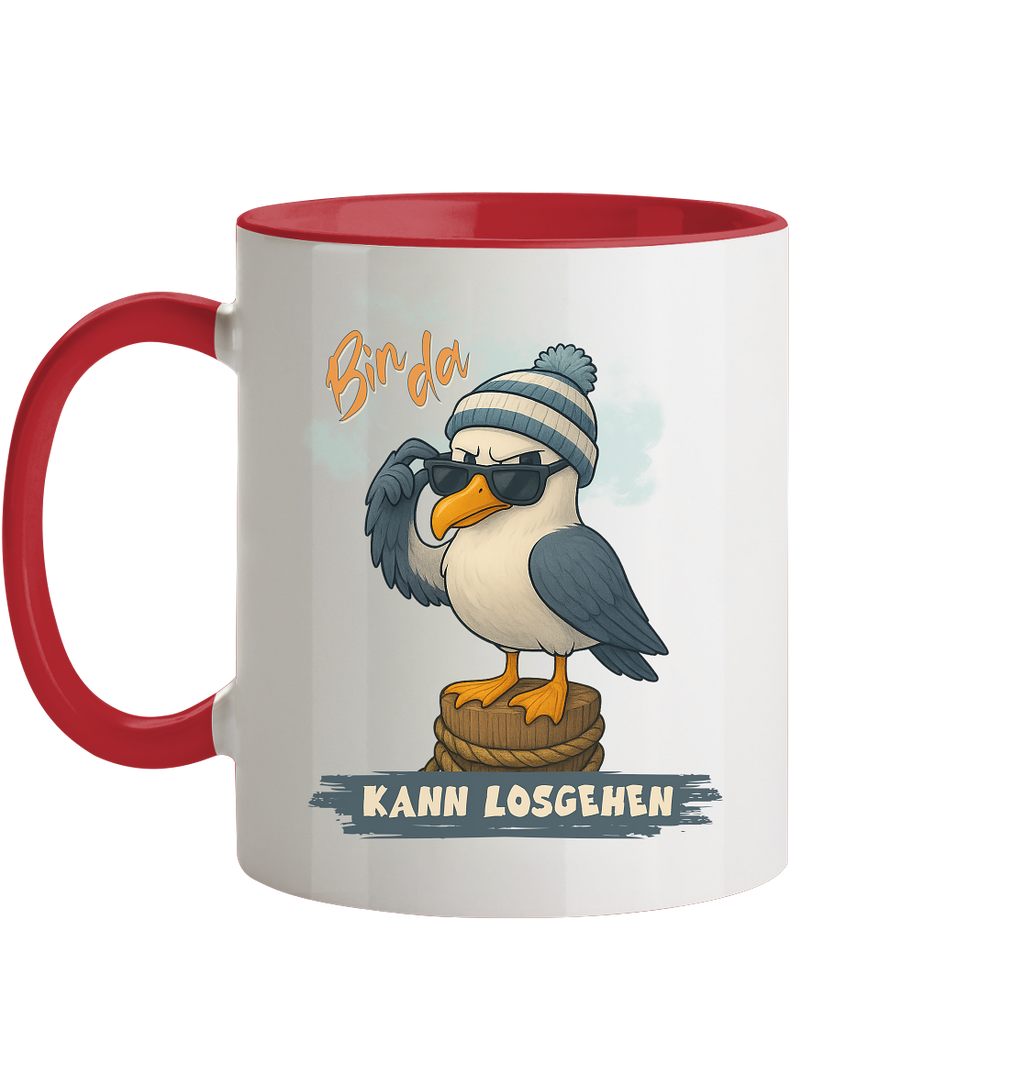 Bin da - kann losgehen - Tasse zweifarbig