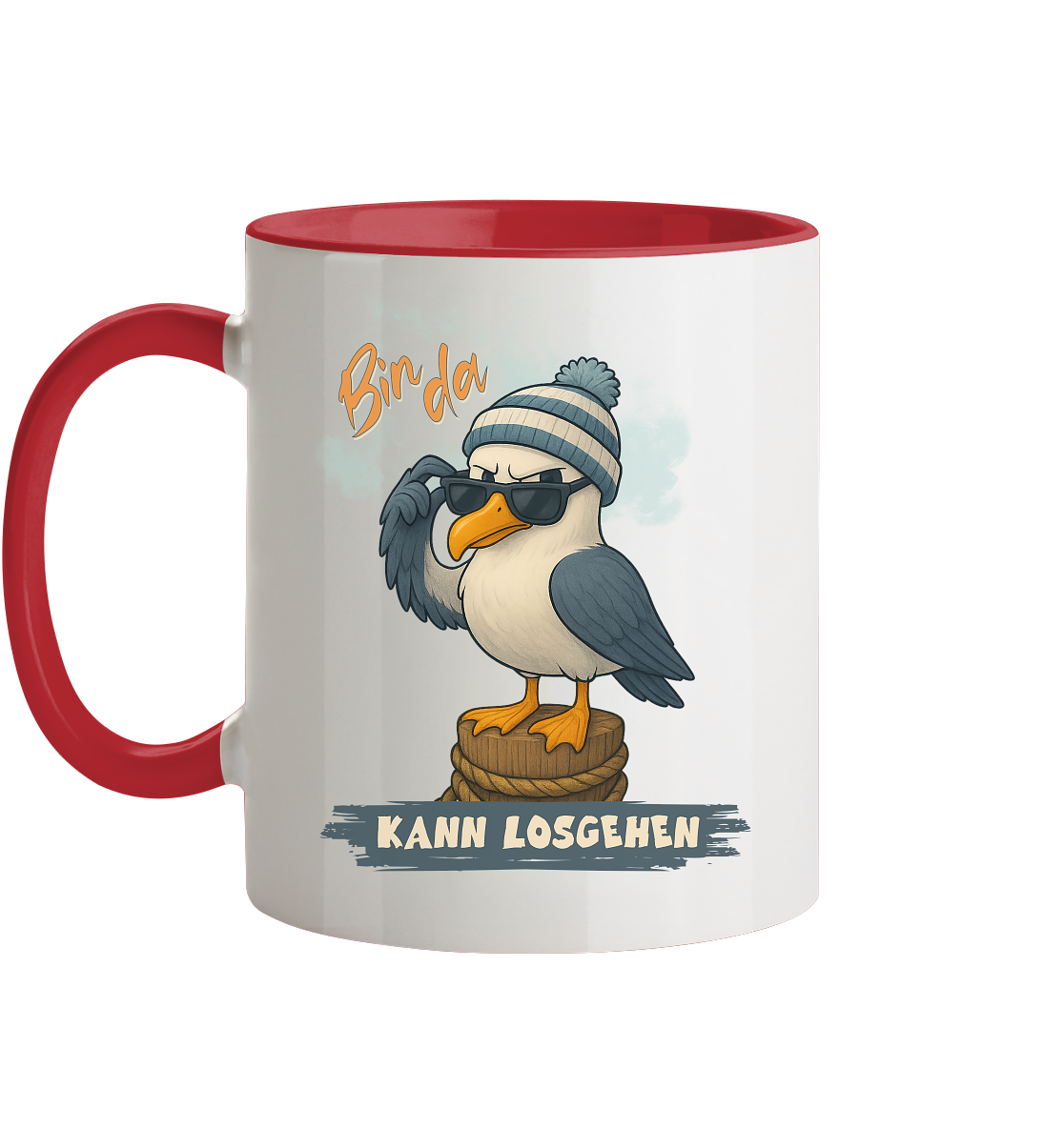 Bin da - kann losgehen - Tasse zweifarbig