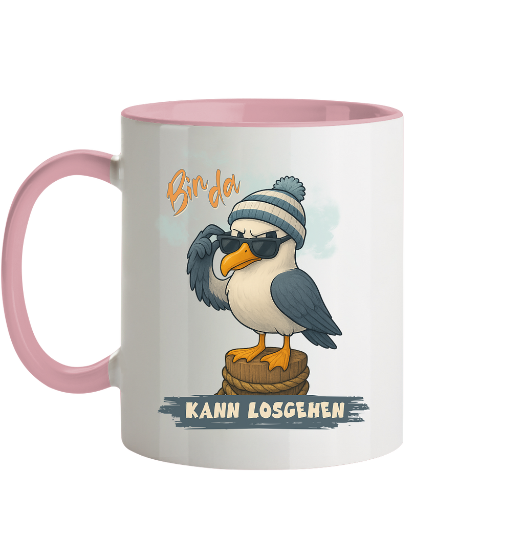 Bin da - kann losgehen - Tasse zweifarbig