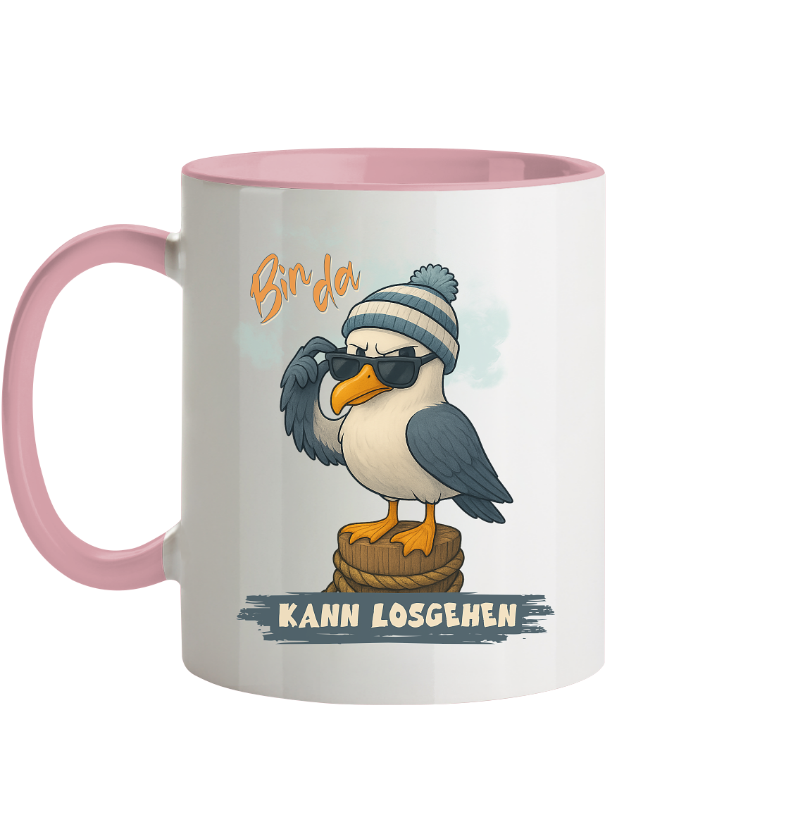 Bin da - kann losgehen - Tasse zweifarbig