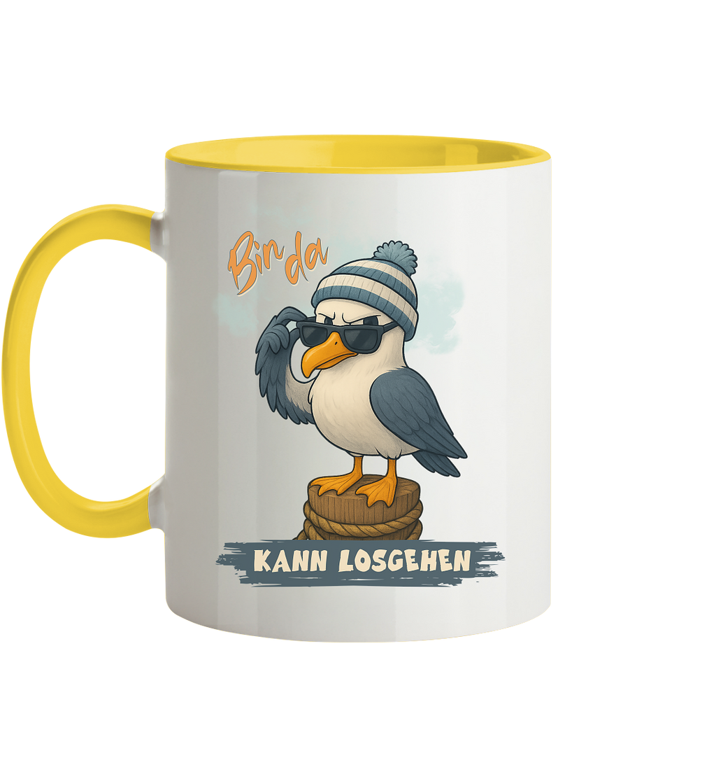 Bin da - kann losgehen - Tasse zweifarbig
