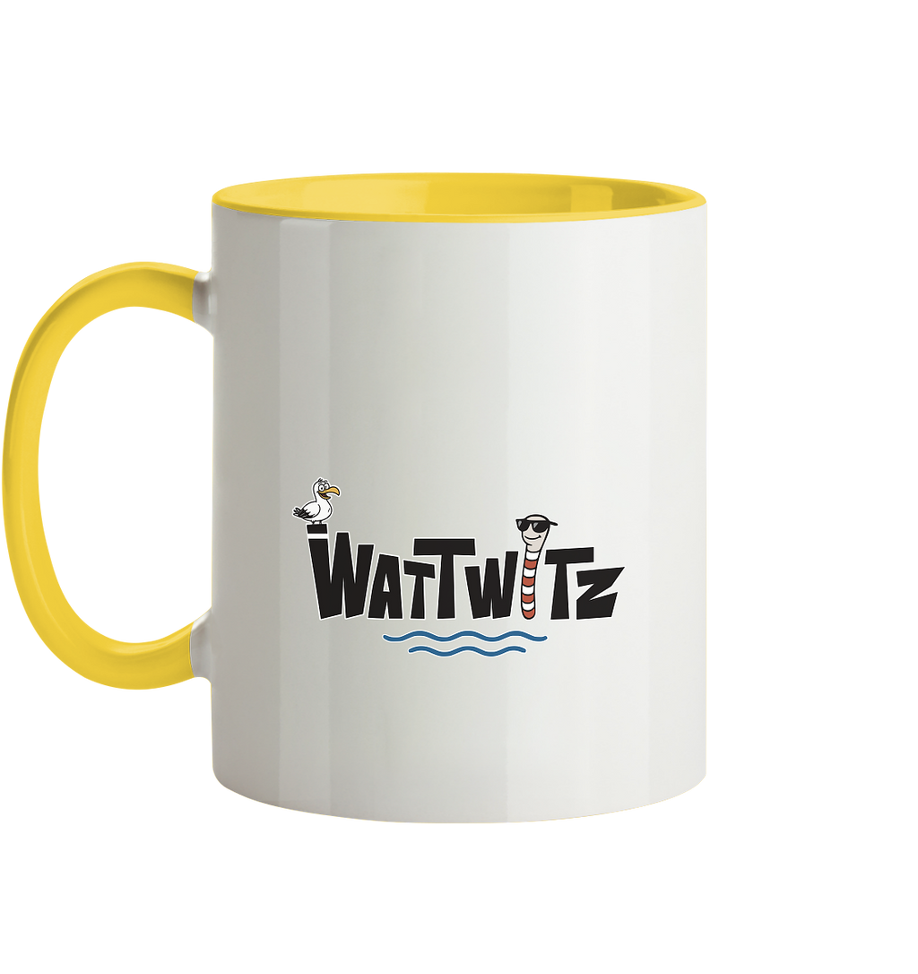 Watt´n Leben! Retro-Design Chill-Robbe im Strandkorb - Tasse zweifarbig