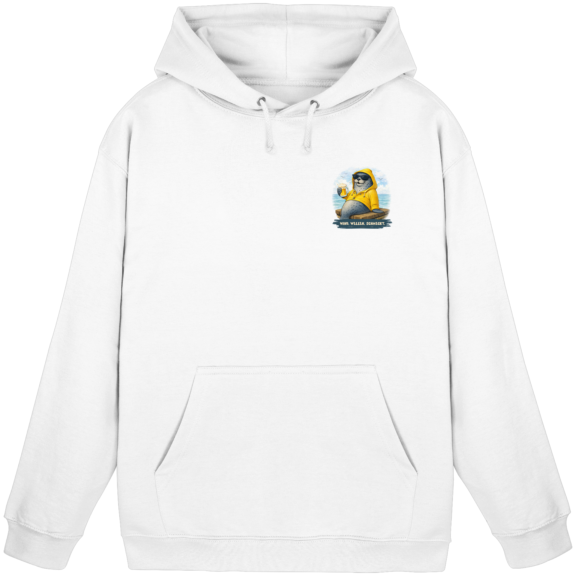 Robbe mit Bier. Wind. Wellen. Schmeckt. - Basic Unisex Hoodie