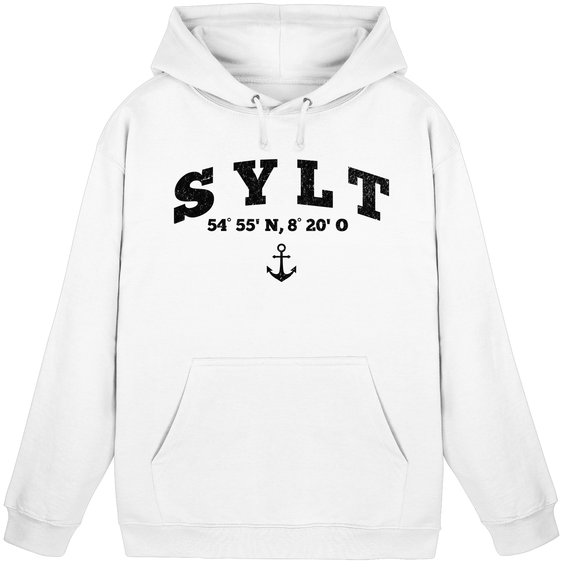 Sylt - Koordinaten und Anker - Basic Unisex Hoodie
