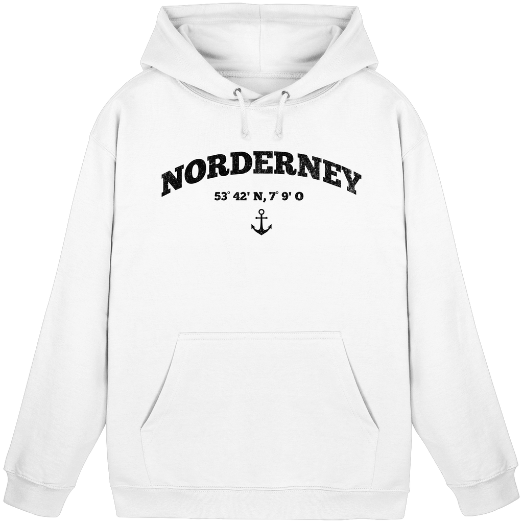 Norderney - Koordinaten und Anker - Basic Unisex Hoodie