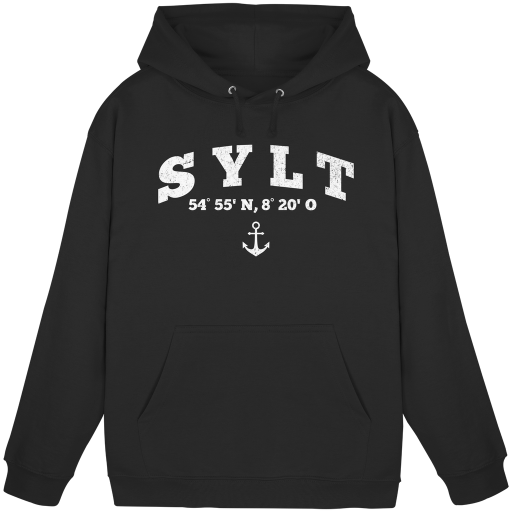 Sylt - Koordinaten und Anker - Basic Unisex Hoodie
