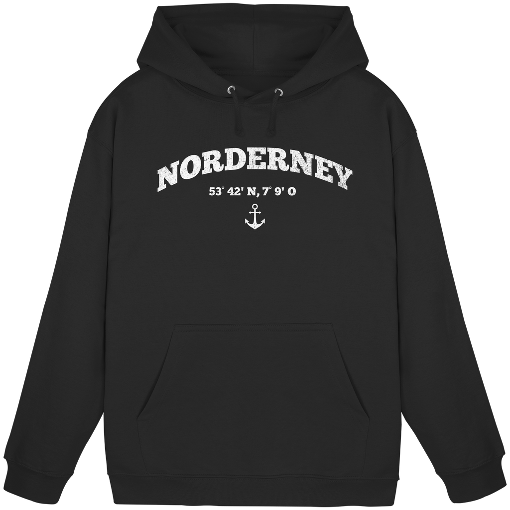 Norderney - Koordinaten und Anker - Basic Unisex Hoodie