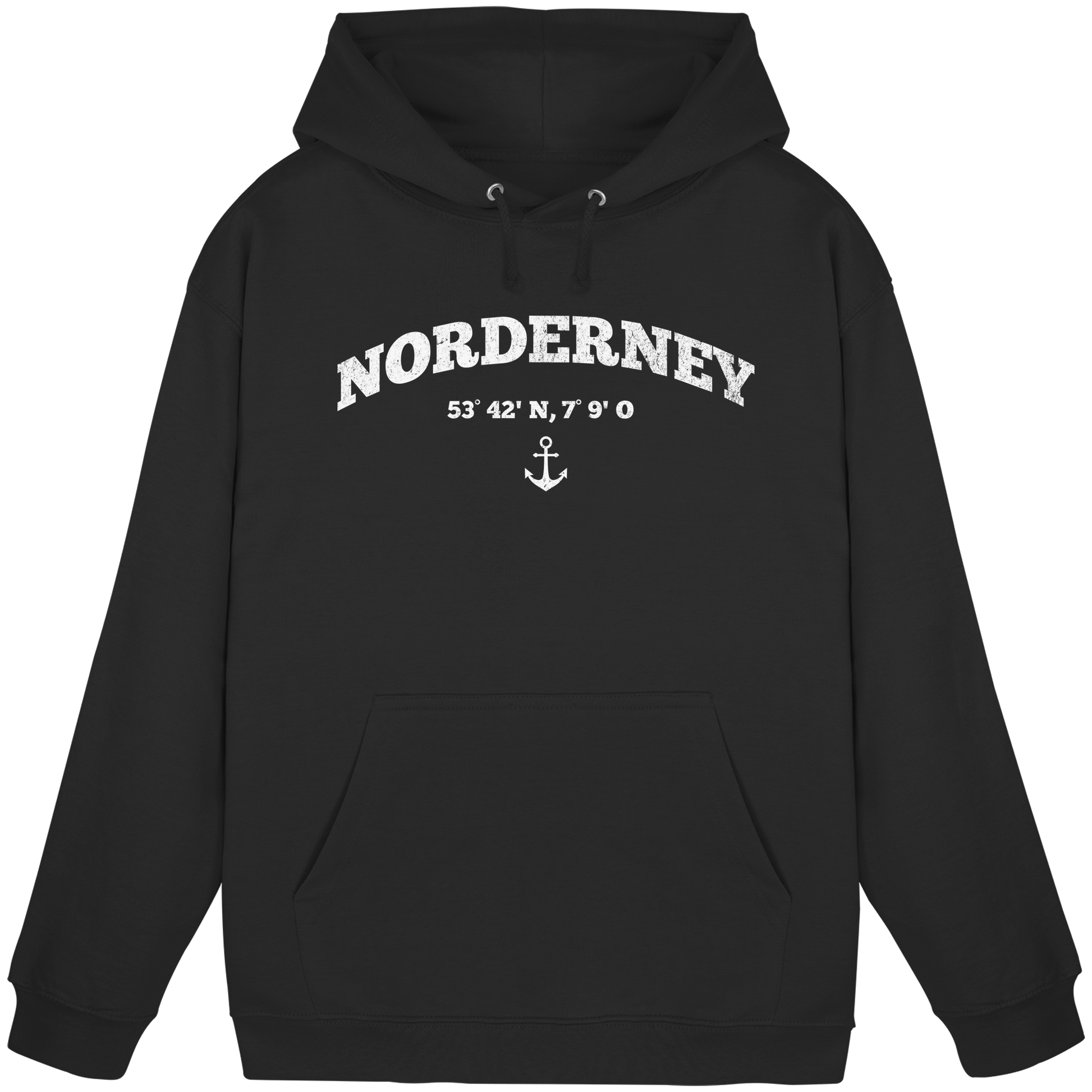 Norderney - Koordinaten und Anker - Basic Unisex Hoodie