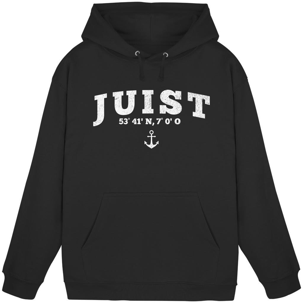 Juist - Koordinaten und Anker - Basic Unisex Hoodie
