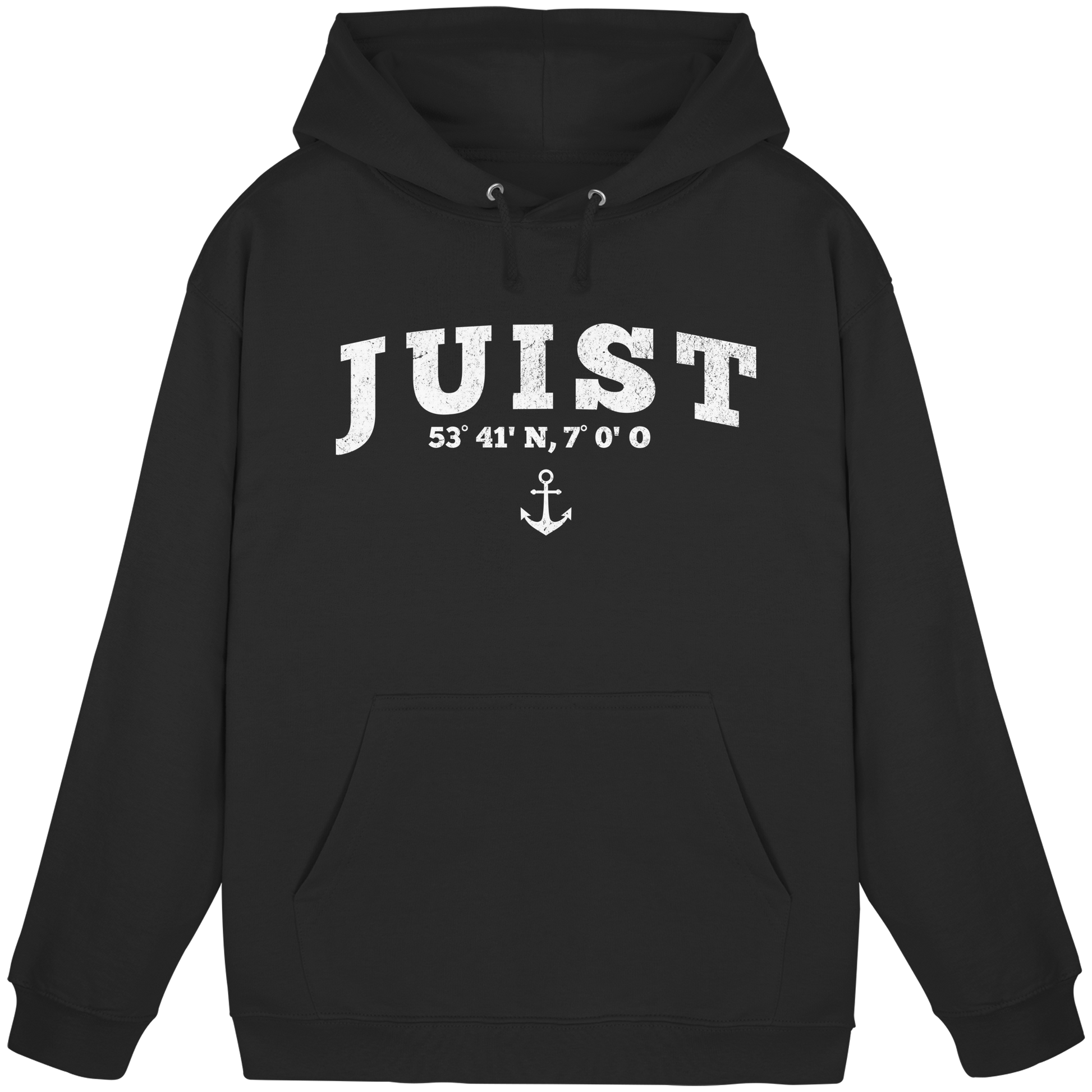 Juist - Koordinaten und Anker - Basic Unisex Hoodie