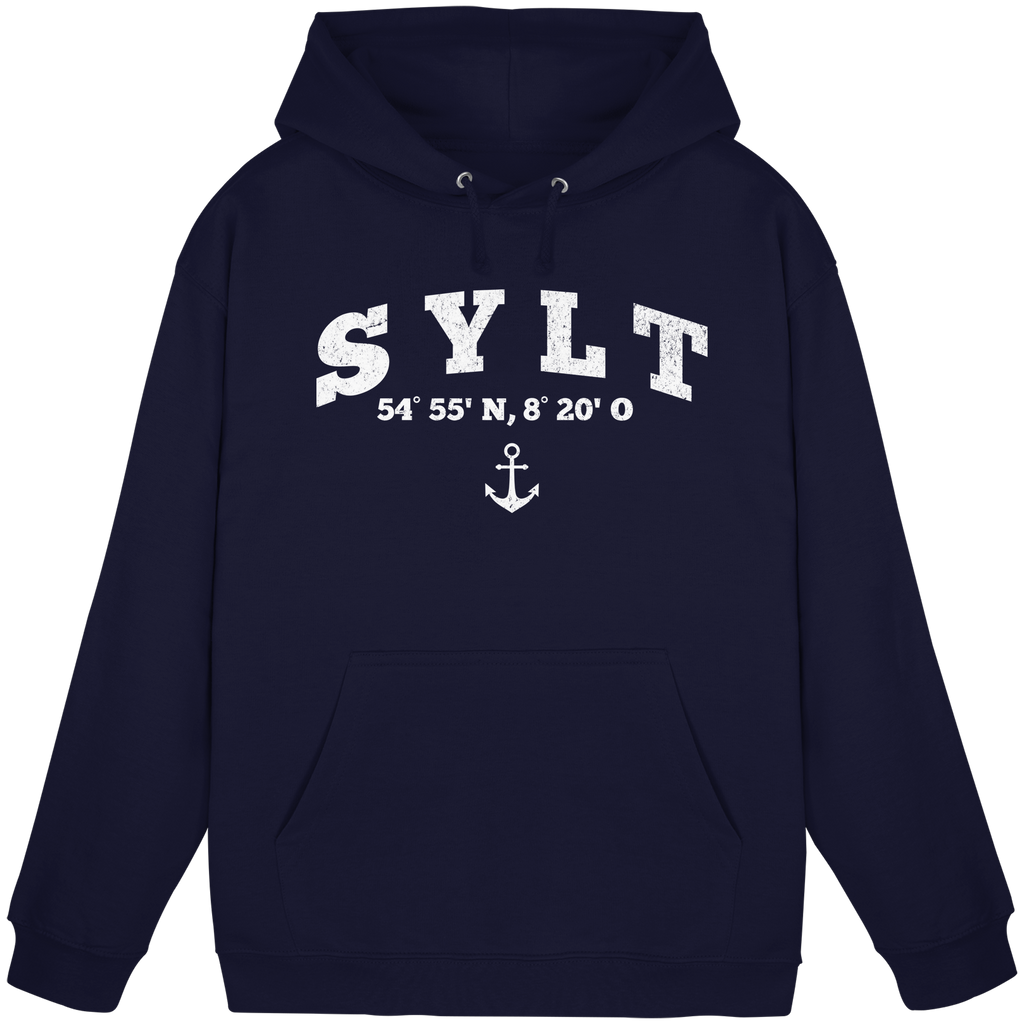 Sylt - Koordinaten und Anker - Basic Unisex Hoodie