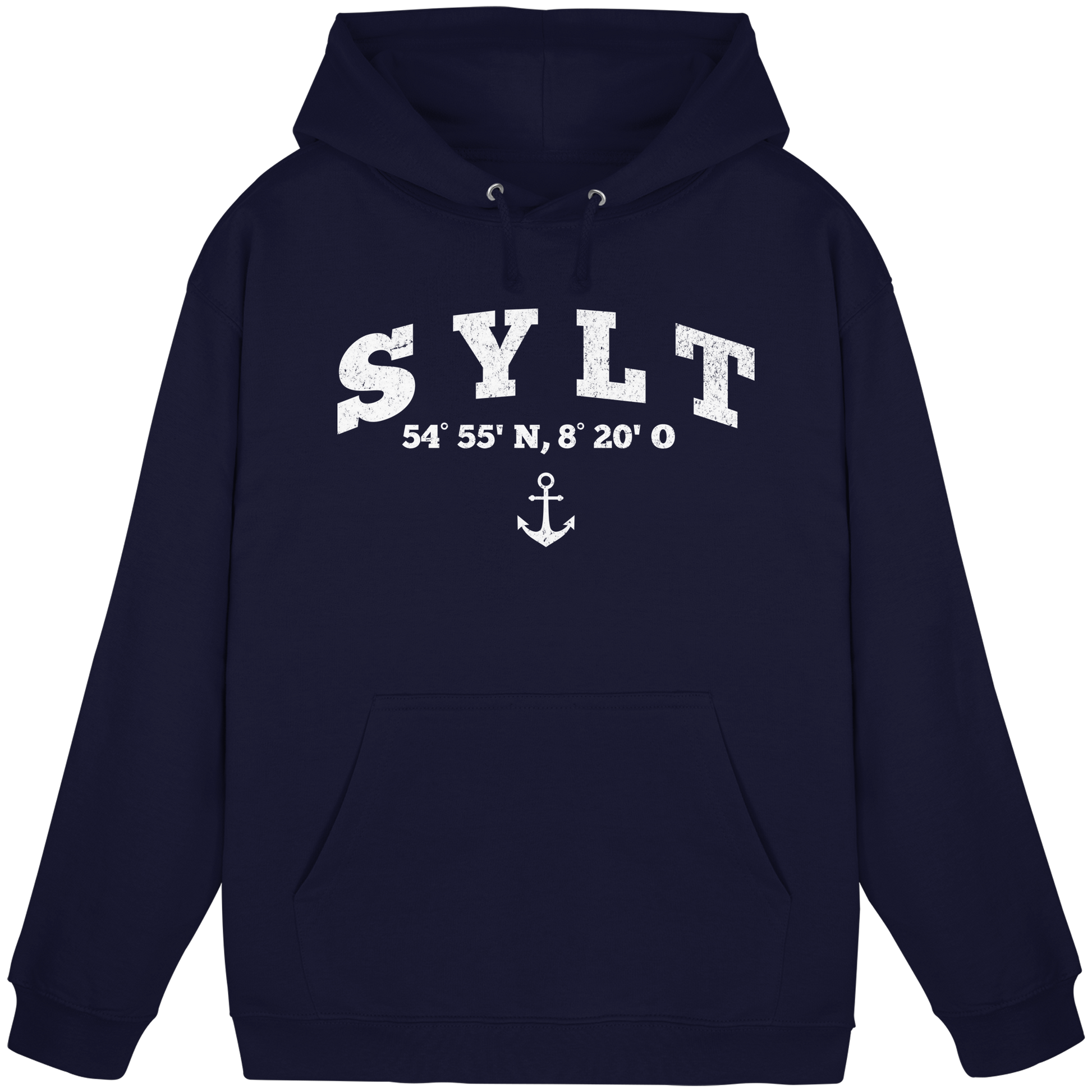 Sylt - Koordinaten und Anker - Basic Unisex Hoodie