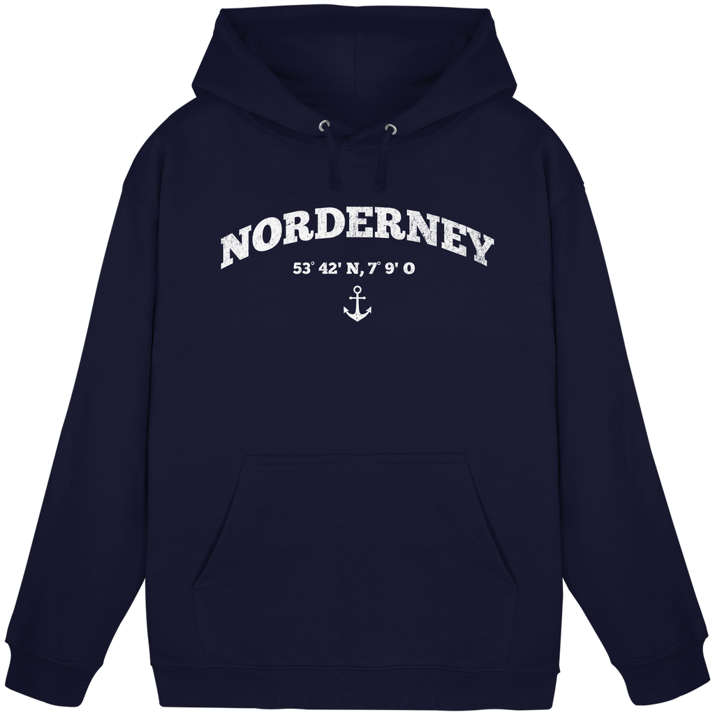 Norderney - Koordinaten und Anker - Basic Unisex Hoodie
