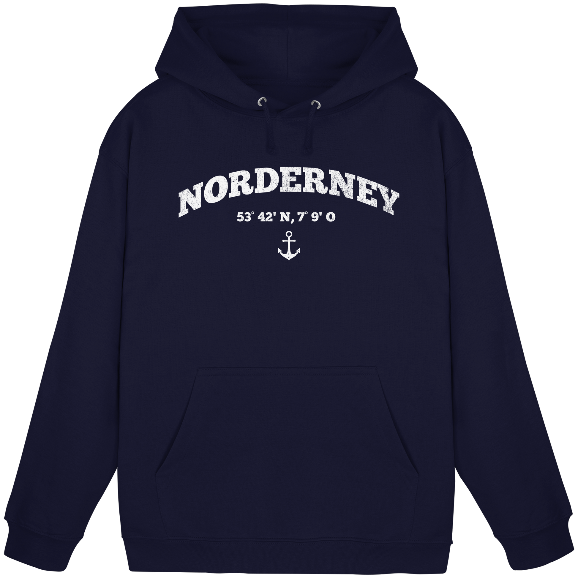 Norderney - Koordinaten und Anker - Basic Unisex Hoodie