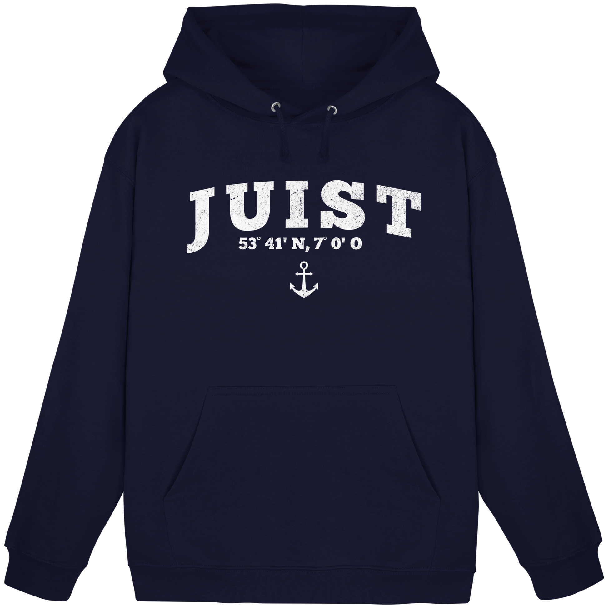 Juist - Koordinaten und Anker - Basic Unisex Hoodie