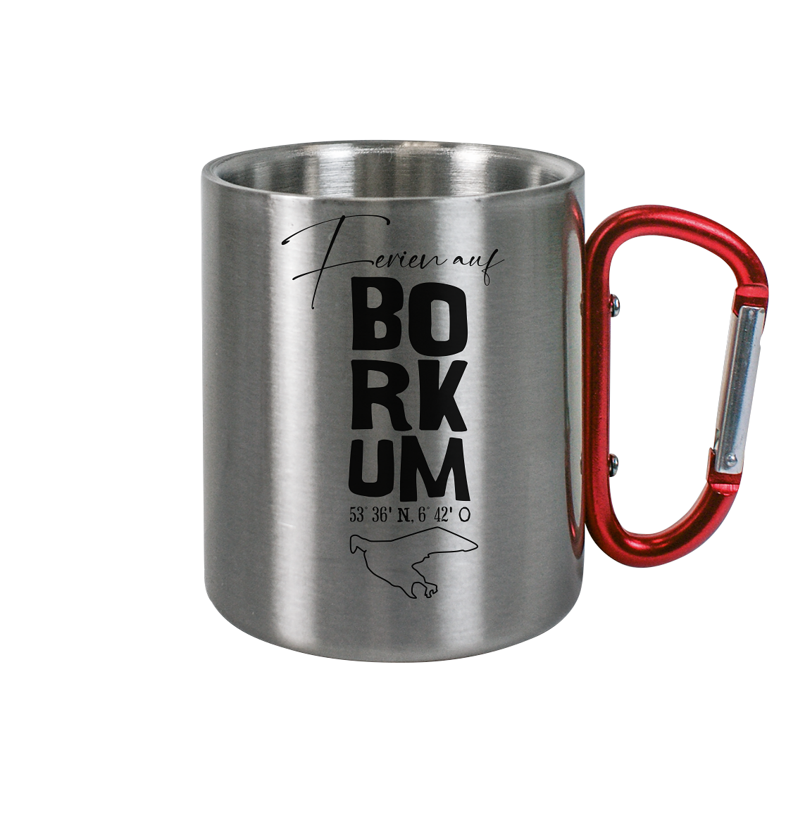 Ferien auf Borkum - Edelstahl Tasse