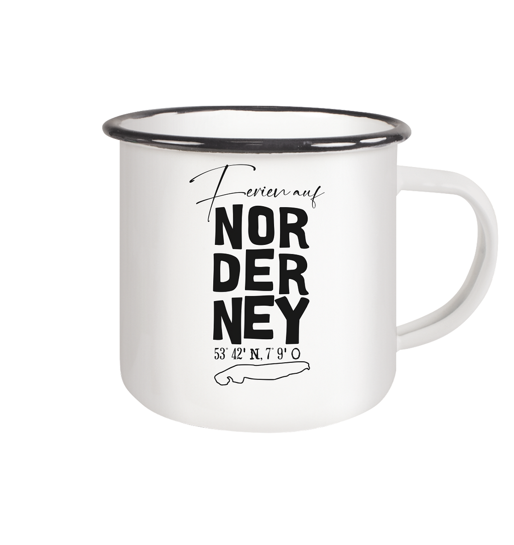 Ferien auf Norderney - Emaille Tasse (Black)