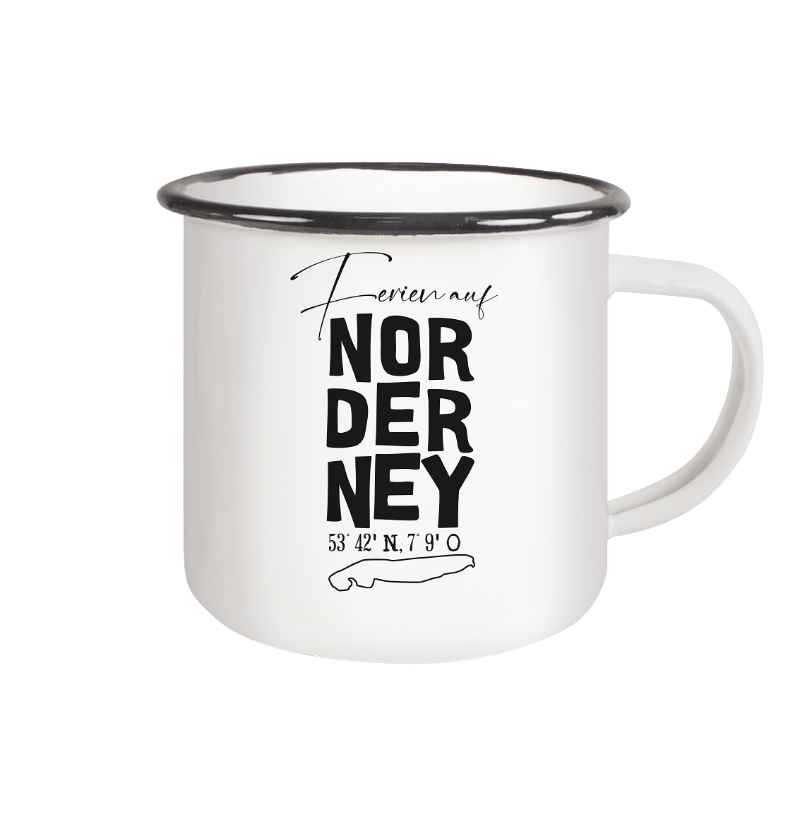 Ferien auf Norderney - Emaille Tasse (Black)