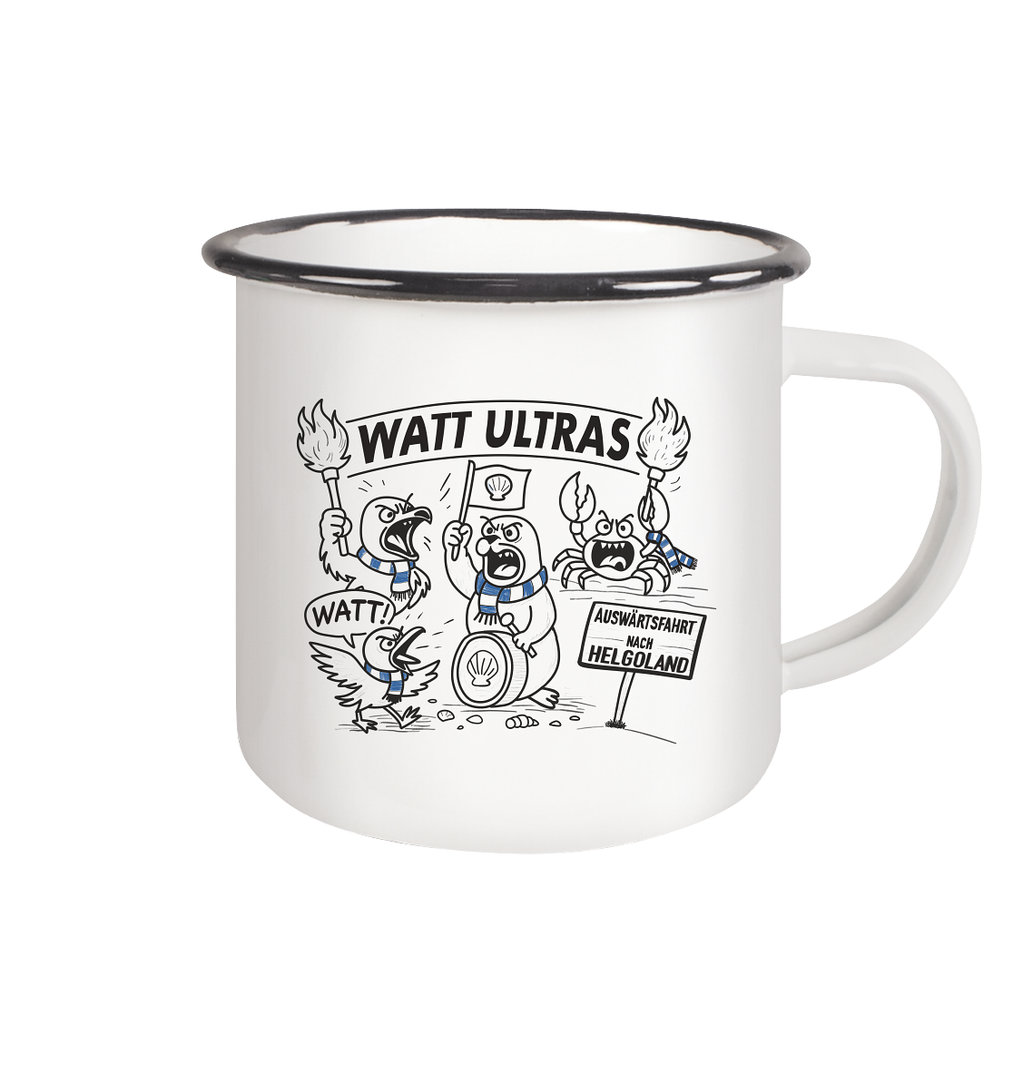 Watt Ultras - Emaille Tasse (Black)