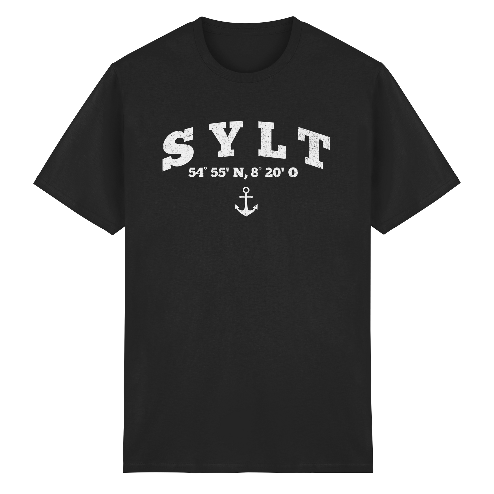 Sylt - Koordinaten und Anker - Heavy Cotton T-Shirt