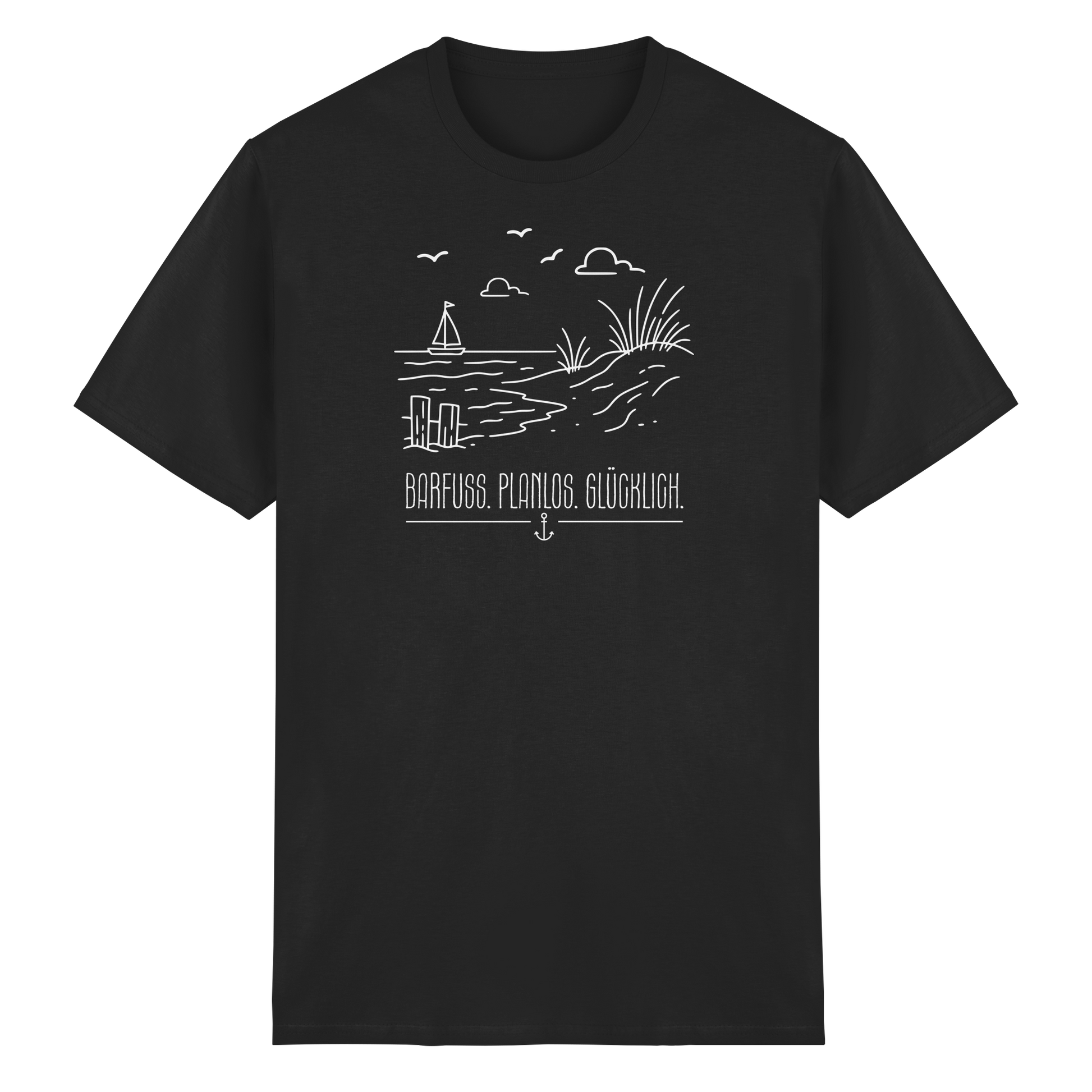 BARFUSS. PLANLOS. GLÜCKLICH. - Heavy Cotton T-Shirt