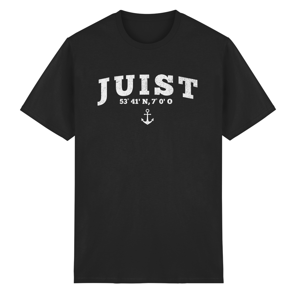 Juist - Koordinaten und Anker - Heavy Cotton T-Shirt