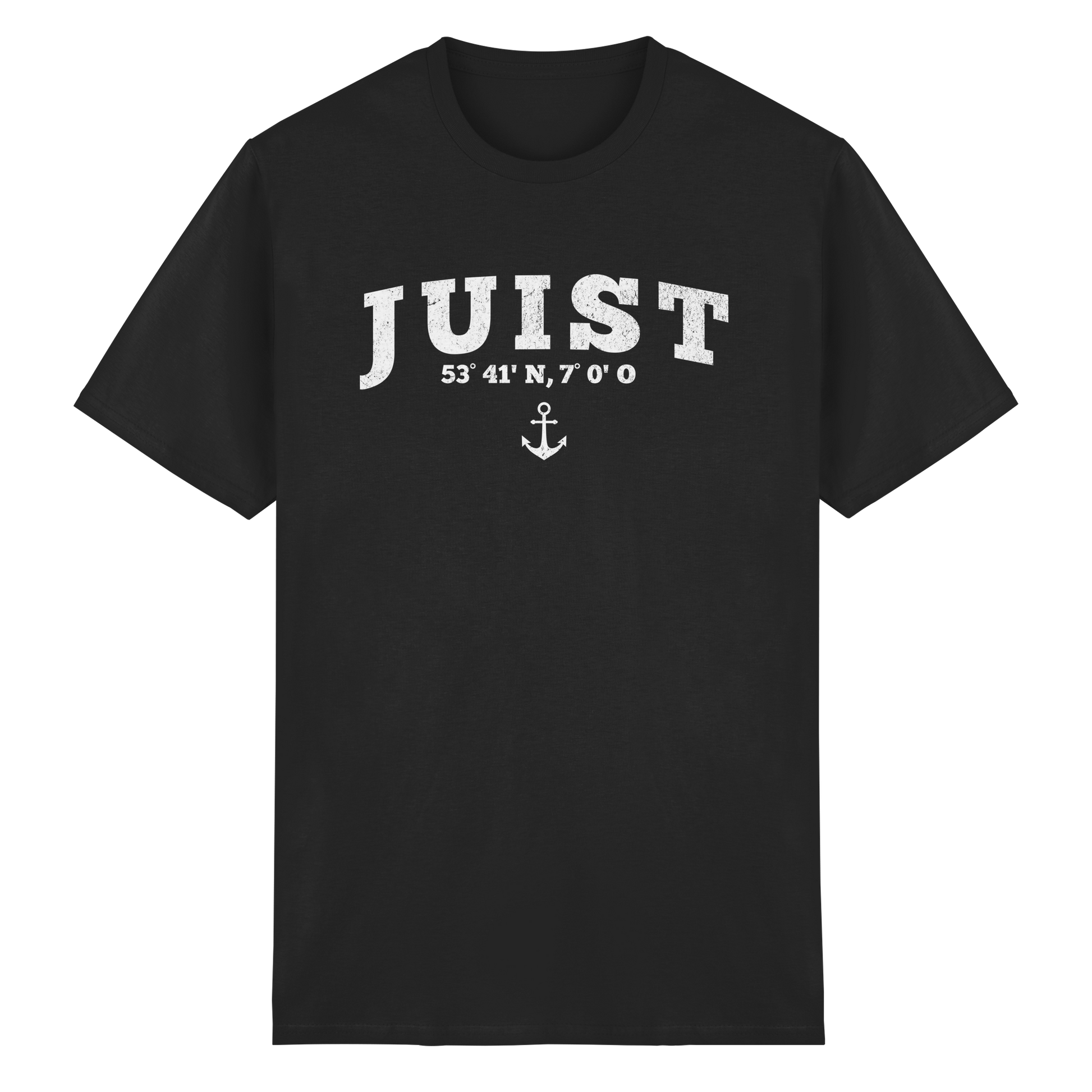 Juist - Koordinaten und Anker - Heavy Cotton T-Shirt