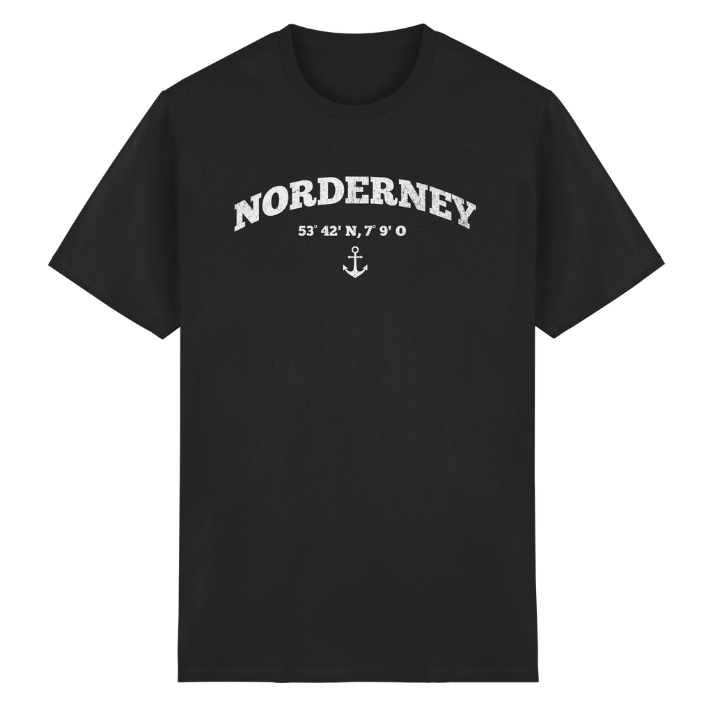 Norderney - Koordinaten und Anker - Heavy Cotton T-Shirt